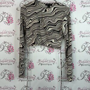 Pretty tiny tops cropped swirls tie up Elegant Swirl Pattern Long Sleeve Top